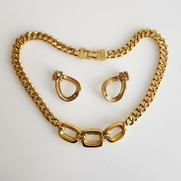 1980 S.A.L (SWAROWSKI FOR THE USA) VINTAGE NECKLACE & EAR RINGS WITH CLEAR CRYS - Picture 3 of 7